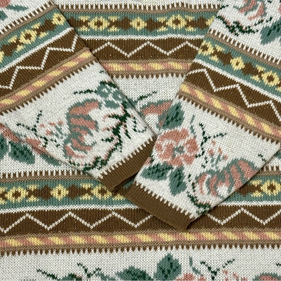 Vintage Cottagecore 80 90s Tunic Oversized Sweater Fairy Kei Granny Womens Sz L - Picture 2 of 10